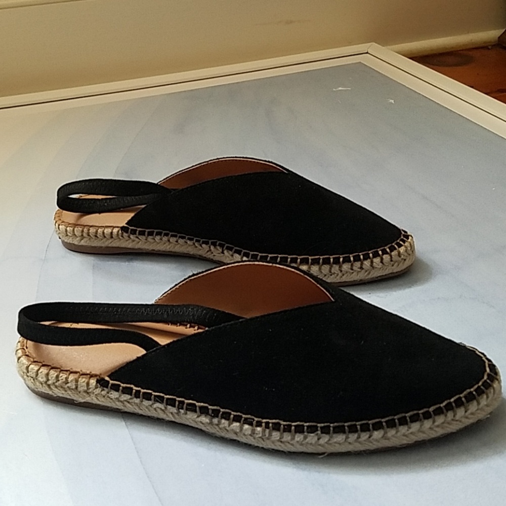 Black suede platforms